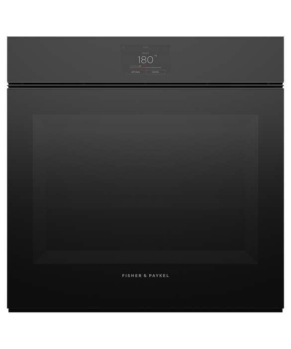 Fisher & Paykel OB60SMPTNB1 60cm Series 9 Minimal Handleless Pyrolytic Oven - Black