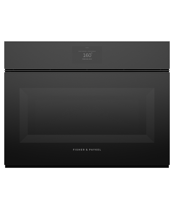 Fisher & Paykel OM60NMTNB1 60cm Series 9 Minimal Handleless Compact Combi-Microwave Oven - Black