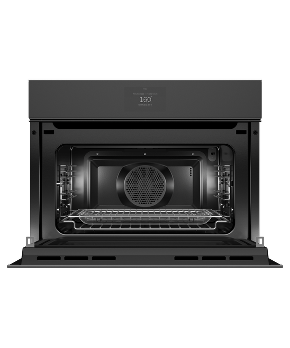Fisher & Paykel OM60NMTNB1 60cm Series 9 Minimal Handleless Compact Combi-Microwave Oven - Black