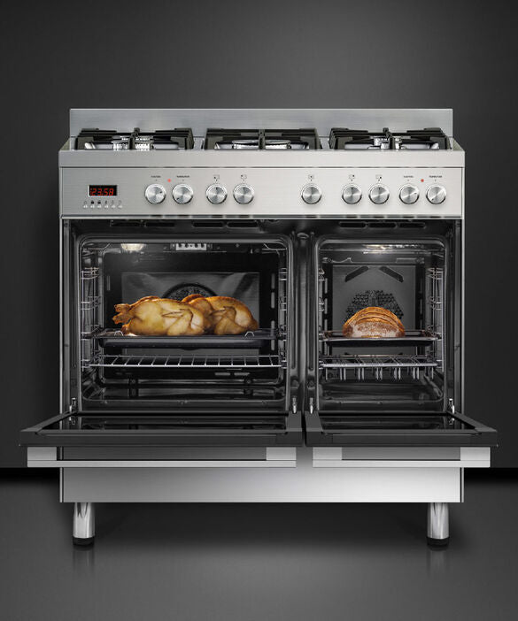 Fisher & Paykel OR90L7DBGFX1 90cm Series 7 Contemporary Dual Fuel 5 Burner Freestanding Cooker - Stainless Steel