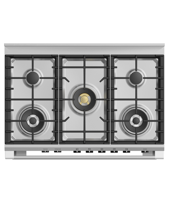 Fisher & Paykel OR90SCG6B1 90cm Series 9 Classic 5 Burner Dual Fuel Pyrolytic Freestanding Cooker - Black