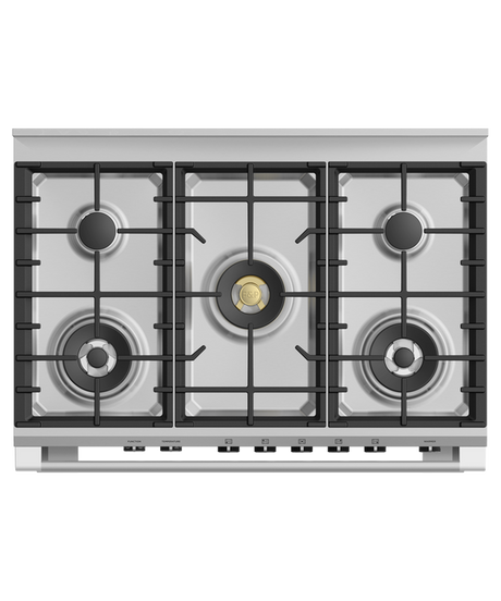 Fisher & Paykel OR90SCG6B1 90cm Series 9 Classic 5 Burner Dual Fuel Pyrolytic Freestanding Cooker - Black