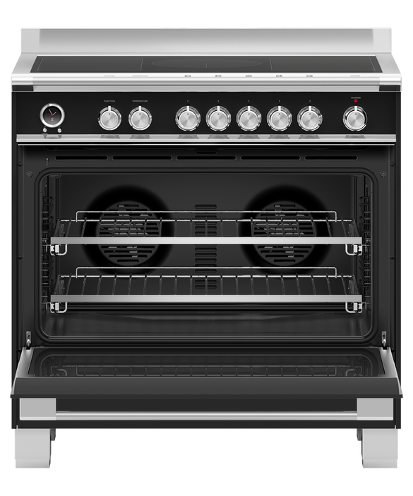 Fisher & Paykel OR90SCI6B1 90cm Series 9 Classic 5 Zone Induction Pyrolytic Freestanding Cooker - Black