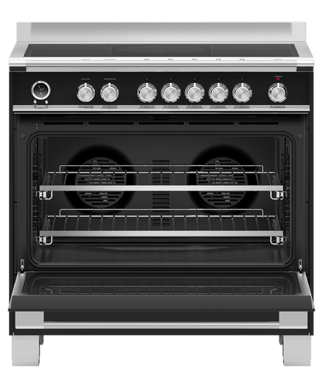 Fisher & Paykel OR90SCI6B1 90cm Series 9 Classic 5 Zone Induction Pyrolytic Freestanding Cooker - Black