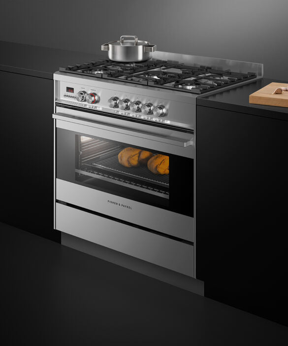 Fisher & Paykel OR90SDG4X1 90cm Series 7 Contemporary Dual Fuel 5 Burner Freestanding Cooker - Stainless Steel