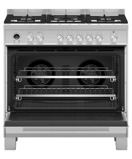 Fisher Paykel OR90SDG6X1 90cm Series 9 Contemporary 5 Burner Dual Fuel Pyrolytic Freestanding Cooker - Stainless Steel