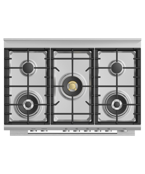 Fisher Paykel OR90SDG6X1 90cm Series 9 Contemporary 5 Burner Dual Fuel Pyrolytic Freestanding Cooker - Stainless Steel