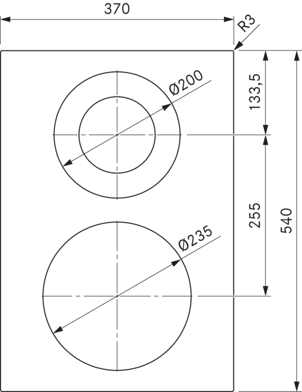 Bora PKCH3 40cm Pro Hyper cooktop 1-ring - 2-ring - Black