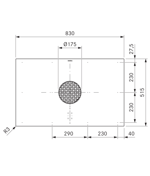 BORA X Pure PUXA2 80cm Wide Black Venting Induction Hob – Externally Ducted