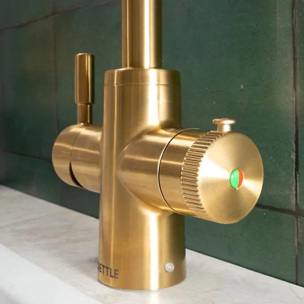 QETTLE Q9208PV Original 4-In-1 Boiling Water Tap 2 Litre Boiler – Gold - Round Spout