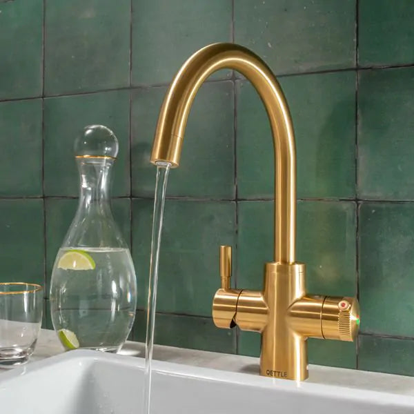 QETTLE Q9208PV Original 4-In-1 Boiling Water Tap 2 Litre Boiler – Gold - Round Spout