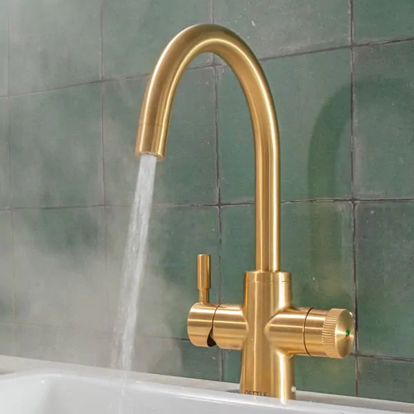 QETTLE Q9208PV Original 4-In-1 Boiling Water Tap 2 Litre Boiler – Gold - Round Spout