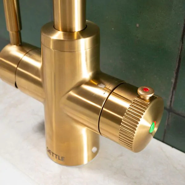 QETTLE Q9208PV Original 4-In-1 Boiling Water Tap 2 Litre Boiler – Gold - Round Spout