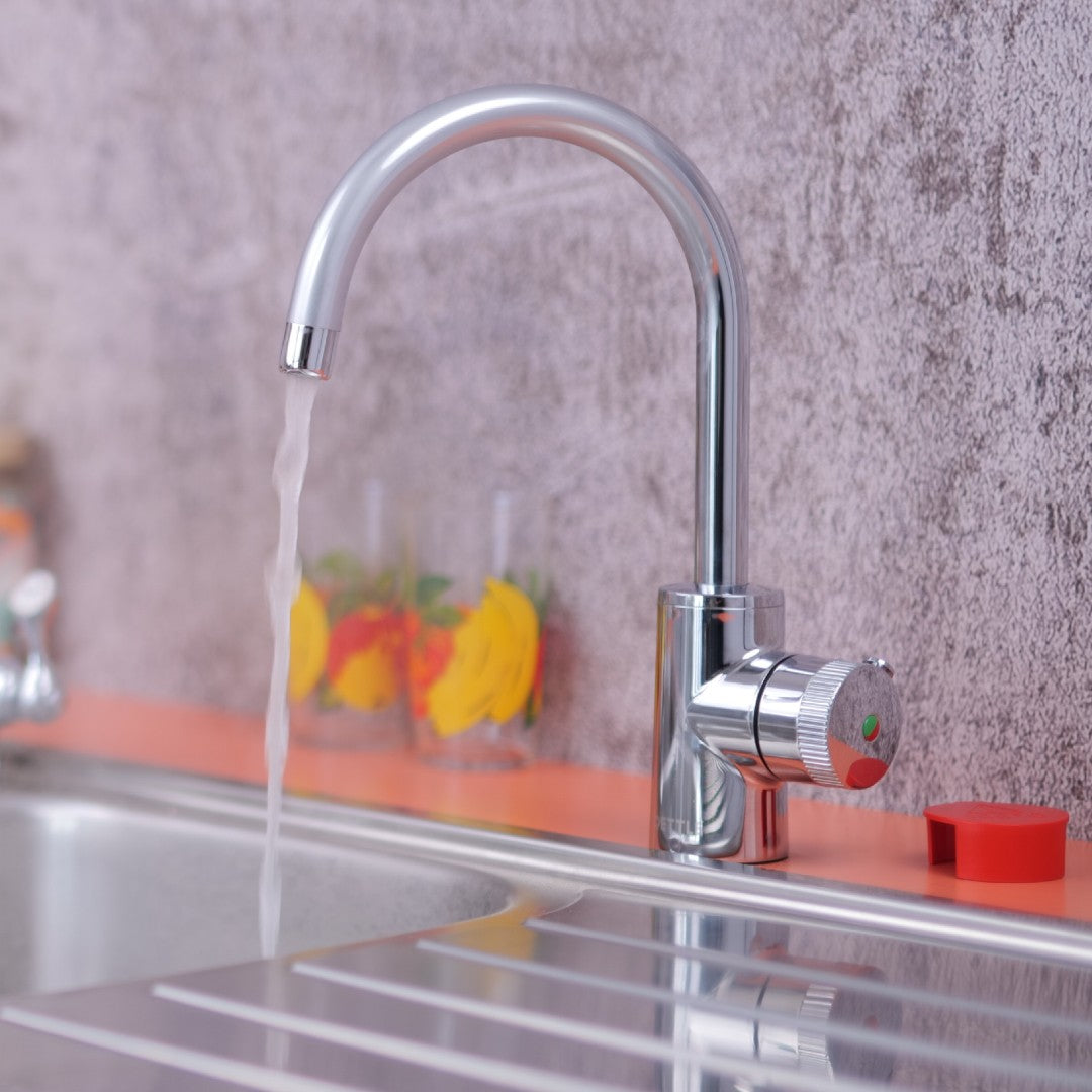 Qettle Q9220 4-in-1 Instant Boiling Water Tap 2 Litre Boiler - Chrome - Round Spout