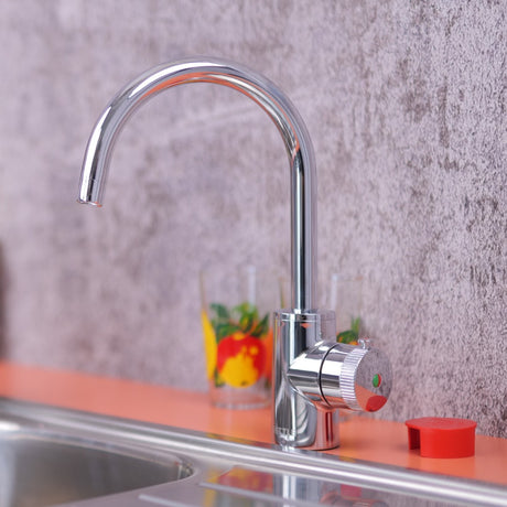 Qettle Q9220 4-in-1 Instant Boiling Water Tap 2 Litre Boiler - Chrome - Round Spout