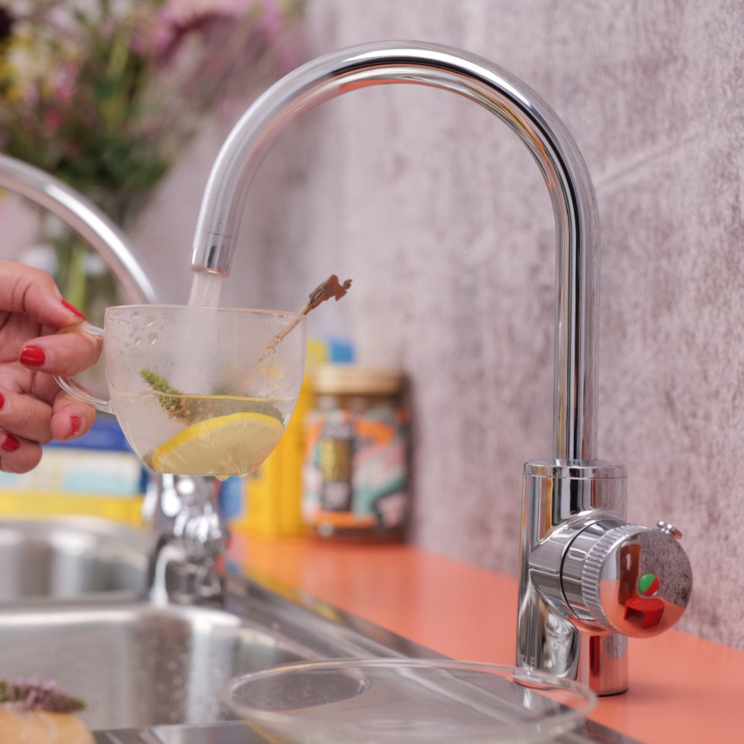 Qettle Q9220 4-in-1 Instant Boiling Water Tap 2 Litre Boiler - Chrome - Round Spout