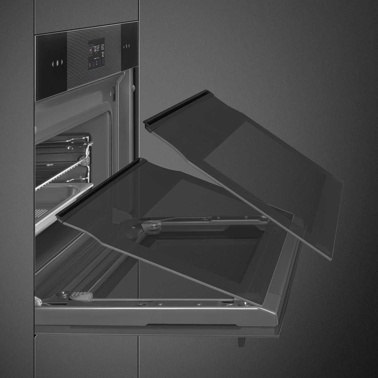 Smeg SO4102S3B3 Linea 45cm Compact Steam100 Oven - Black