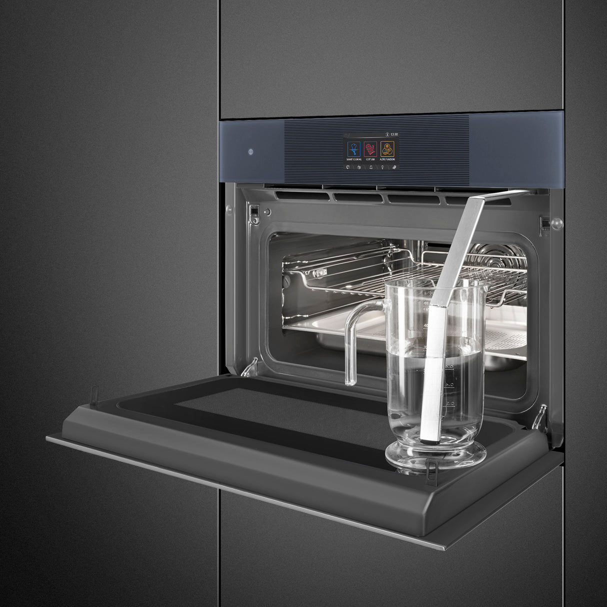 Smeg SO4104APG Linea 45 Compact Omnichef Oven, Neptune Grey - Lux Appliances