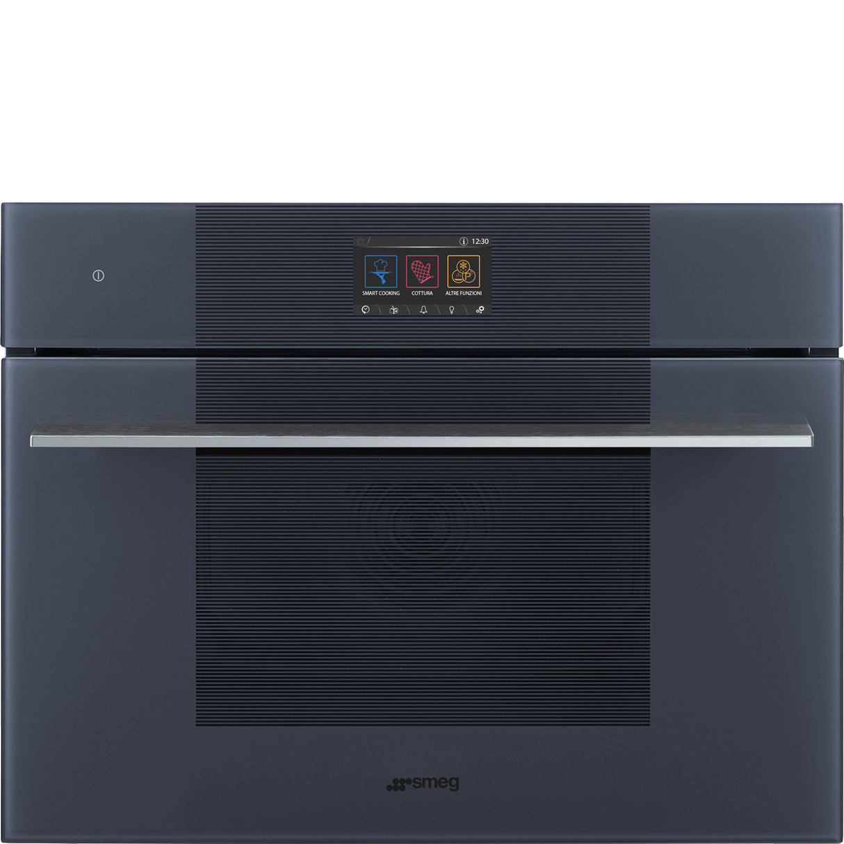 Smeg SO4104M2PG Linea 45cm Compact Built-In Oven & Speedwave Microwave, Neptune Grey - Lux Appliances