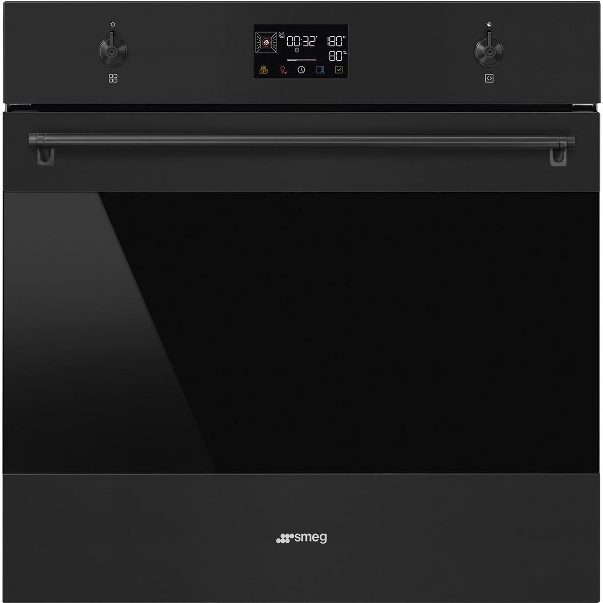 Smeg Classic SOP6302S2PN 68L Built-In Electric Single Oven - Matte Black - A+ Rated