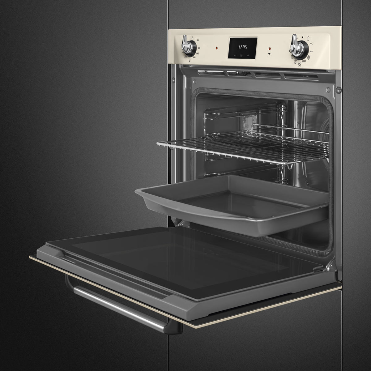 Smeg SOP6900TP Victoria 60cm Built-In Pyrolytic Single Oven - Cream