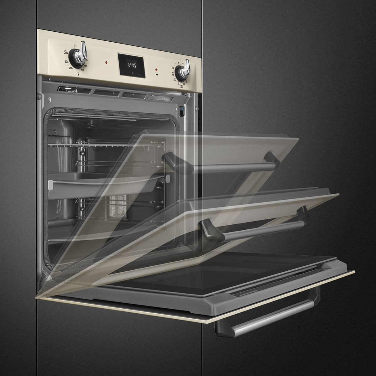 Smeg SOP6900TP Victoria 60cm Built-In Pyrolytic Single Oven - Cream