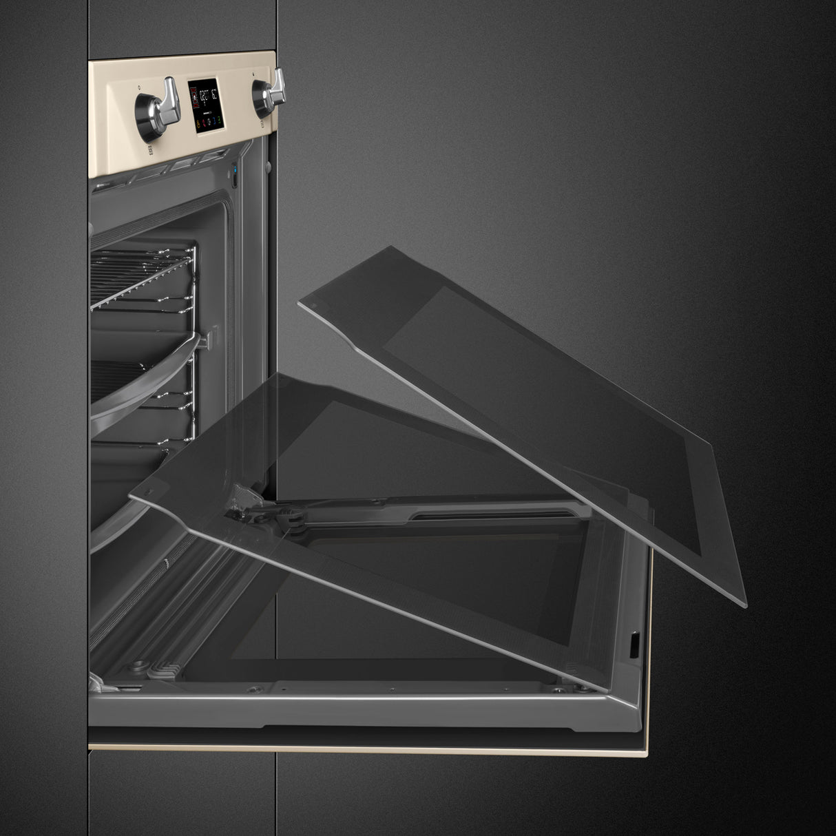 Smeg SOP6902S2PP Victoria 60cm Built-In SteamOne Single Oven - Cream