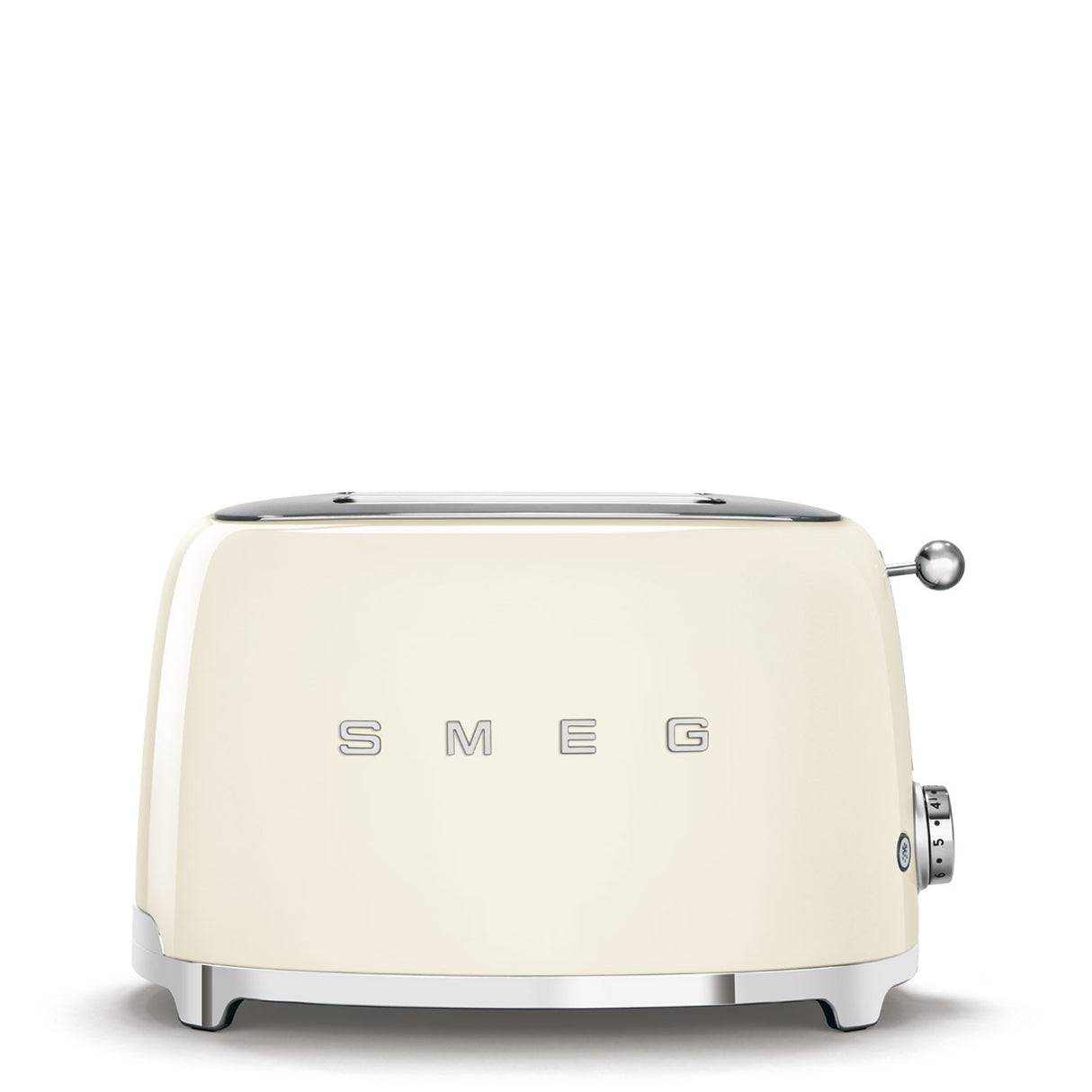 Smeg TSF01CRUK 50's Style 2 Slice, 2 Slot Toaster Gloss Cream Defrost, Reheat & Bagel Settings 50's Style - Lux Appliances