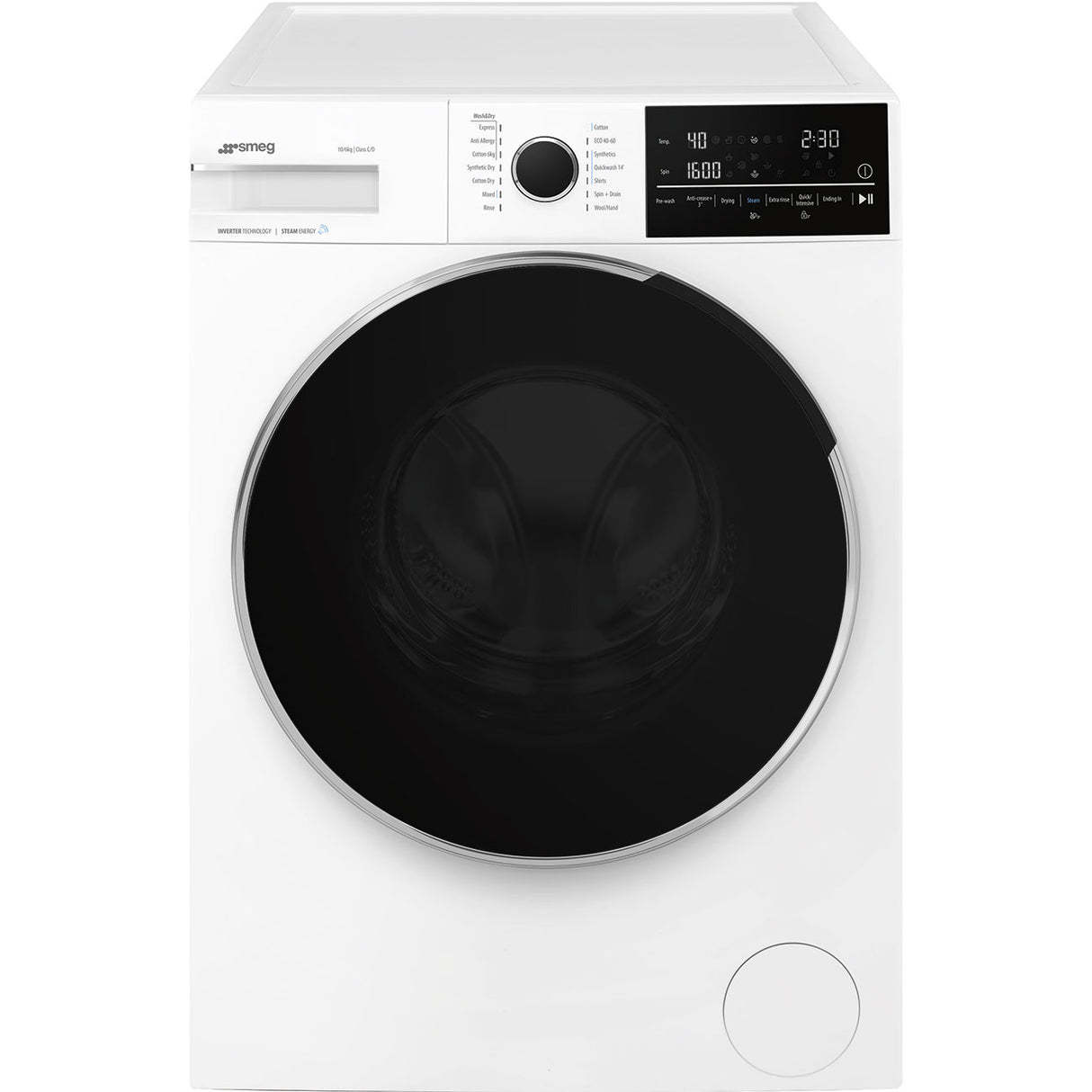 Smeg WDN064SLDUK 60 cm Free-standing washer dryer White - Lux Appliances