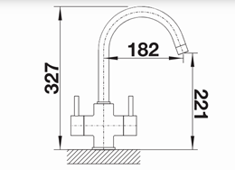 Blanco CAMIA 526669 Twin Lever High Spout Kitchen Mixer Tap - Matte Black