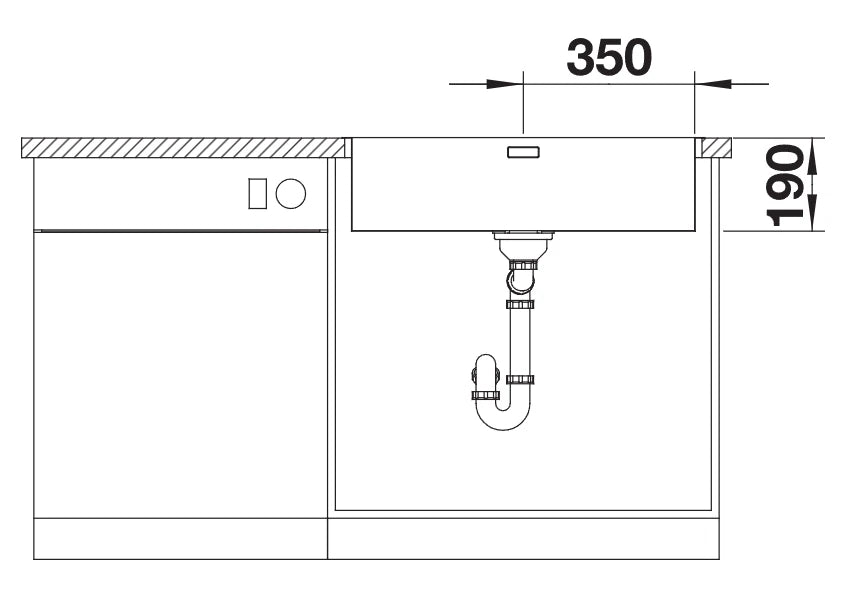 Blanco Andano 700-IF/A - 525246 - Single Bowl Inset Kitchen Sink with Tap Ledge - Stainless Steel