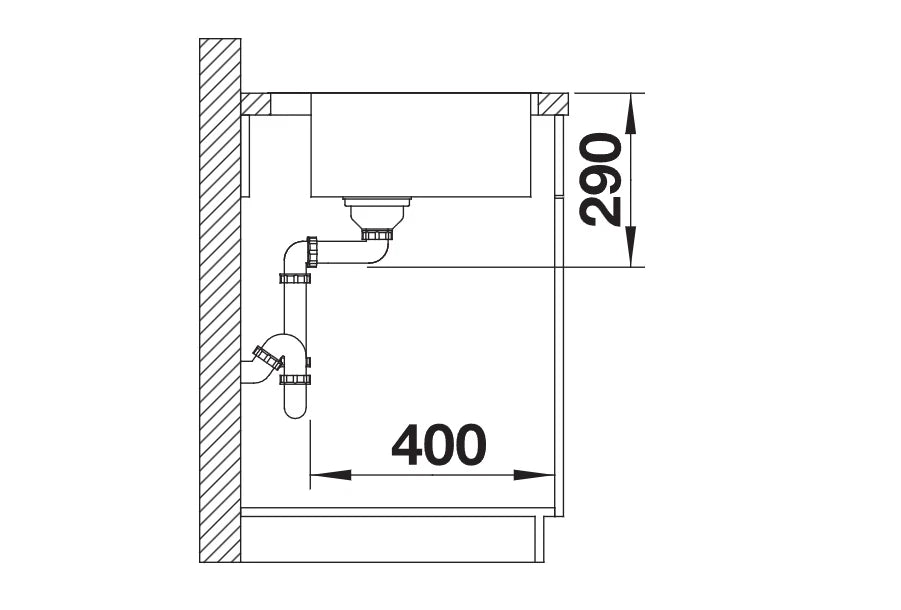 Blanco Andano 700-IF/A - 525246 - Single Bowl Inset Kitchen Sink with Tap Ledge - Stainless Steel