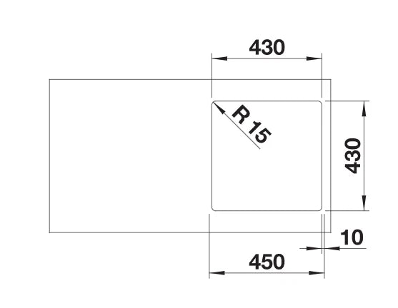 Blanco Supra 400-IF - 526350 - Single Bowl Inset Kitchen Sink - Stainless Steel