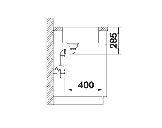 Blanco Supra 400-IF - 526350 - Single Bowl Inset Kitchen Sink - Stainless Steel