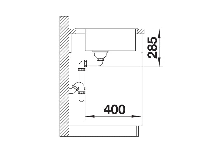 Blanco Supra 500-IF/A - 526354 - Single Bowl Inset Kitchen Sink with Tap Ledge - Stainless Steel