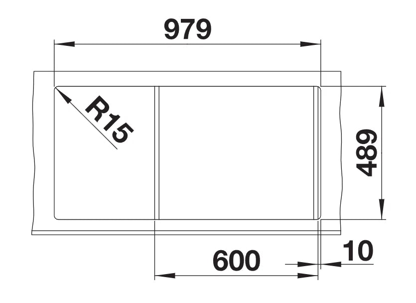 Blanco Axis III 6 S-IF RH - 522104 - 1.5 Bowl Inset Kitchen Sink - Stainless Steel