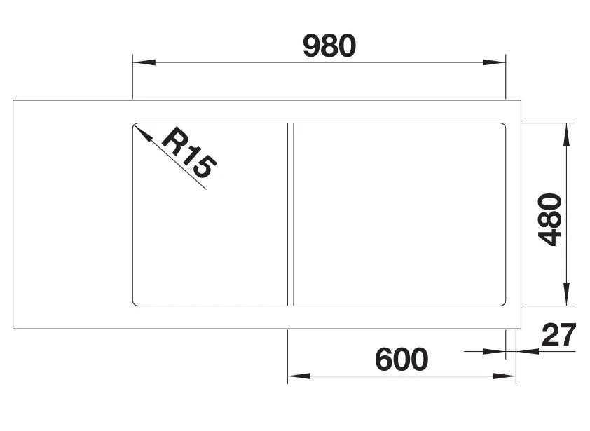 Blanco Classimo XL 6 S-IF - 525327 - Single Bowl Reversible Inset Kitchen Sink - Stainless Steel