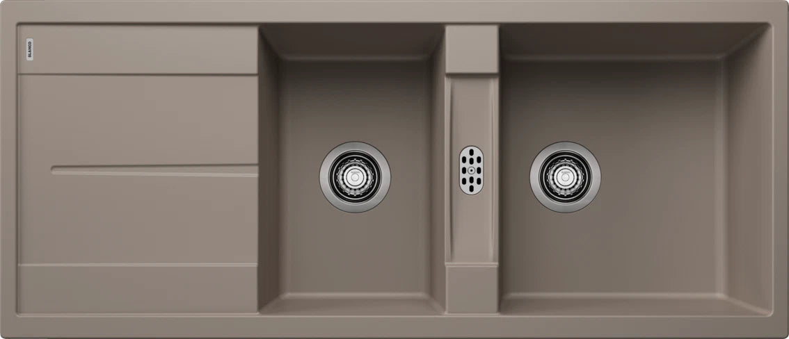 Blanco Metra 8 S - 517357 - Silgranit Reversible 1.5 Bowl Inset Sink - Tartufo