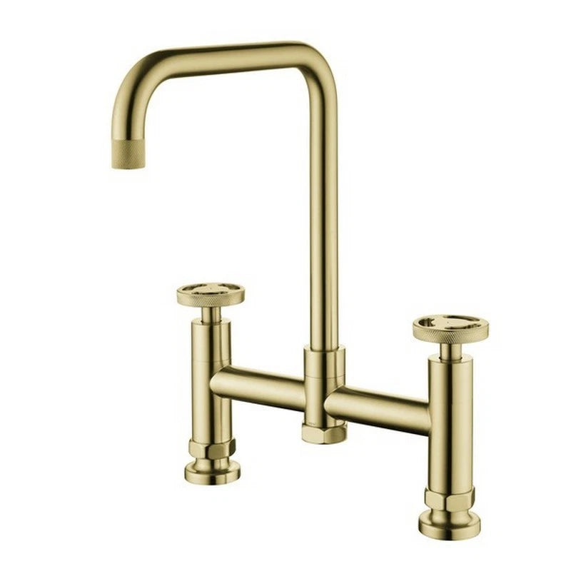 1810 Henry Holt Collection Bridge Mixer Tap HH-BM/08/BGB - Brushed Gold Brass