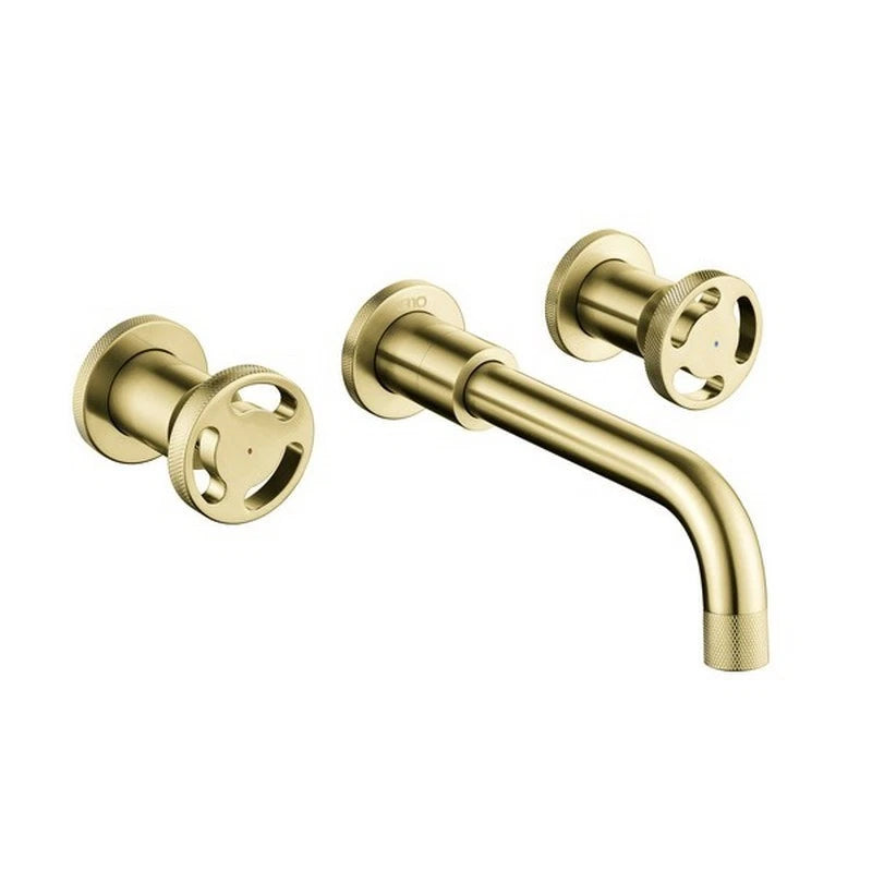 1810 Henry Holt Collection Wall Mount Mixer Tap HH-WM/08/BGB - Brushed Gold Brass