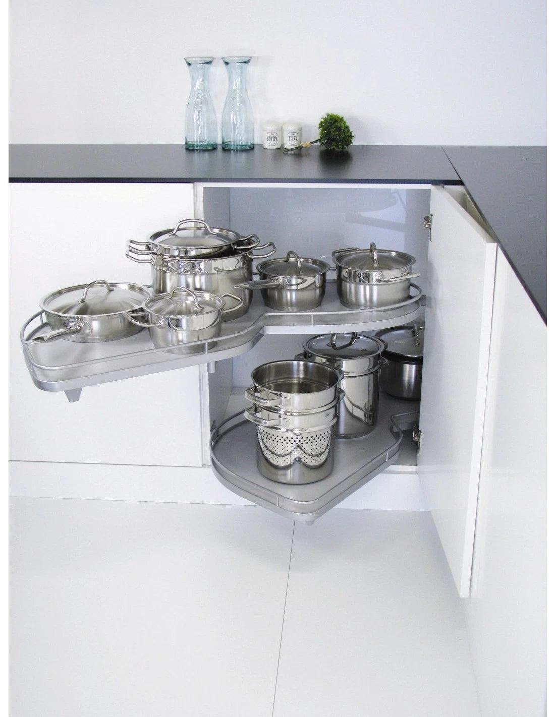 Kessebohmer LeMans Arena Kitchen Corner Carousel Storage in Chrome 400mm (Stock)