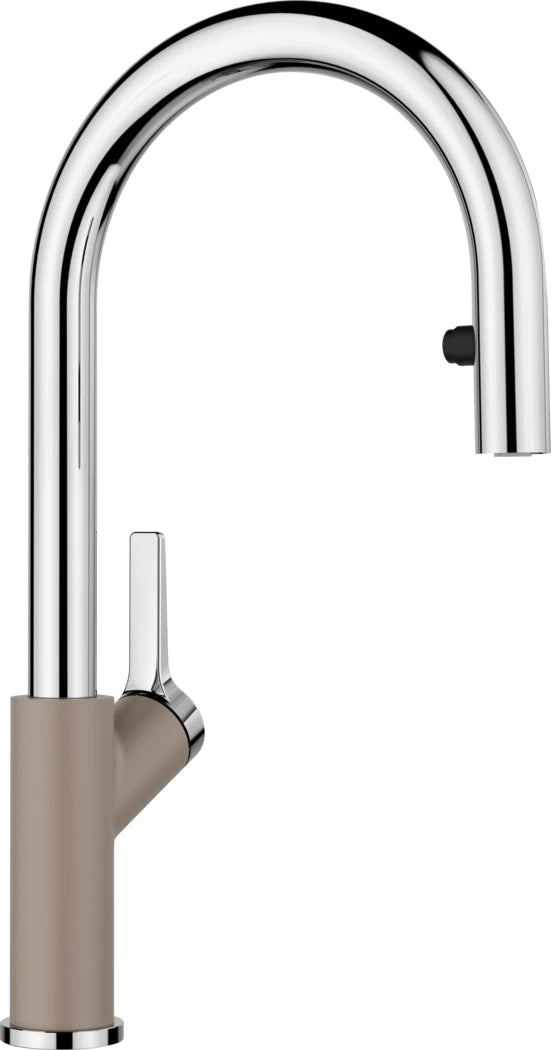 Blanco Carena-S Vario - 521376 - Single Lever Monobloc Kitchen Tap with Pull-out Spray - Silgranit Tartufo/Chrome
