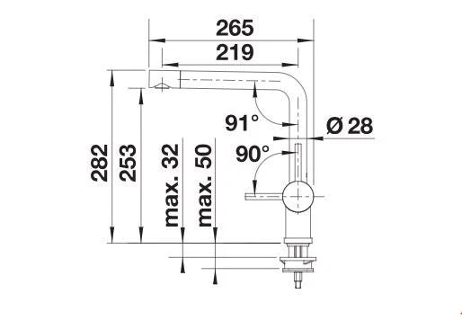 Blanco Linus - 526241 - Single Lever Monobloc Kitchen Tap - PVD Steel