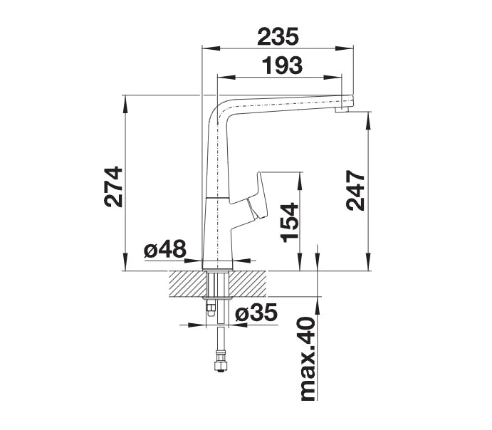 Blanco Avona - 521267 - Single Lever Monobloc Kitchen Mixer Tap - Chrome