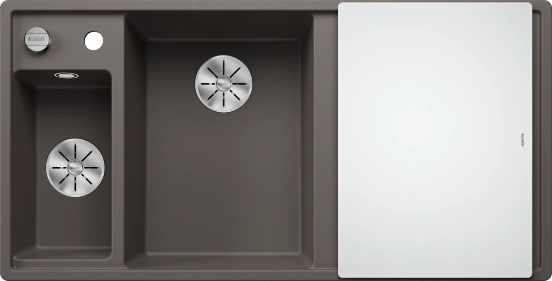 Blanco Axia III 6 S Left Hand - 527226 - Silgranit 1.5 Bowl Inset Sink - Volcano Grey