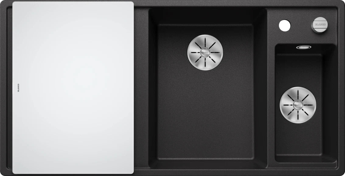 Blanco Axia III 6 S Right Hand - 525850 - Silgranit 1.5 Bowl Inset Sink - Black