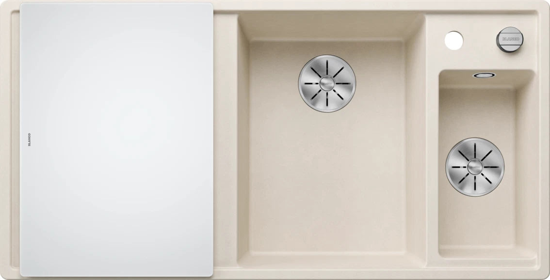 Blanco Axia III 6 S Right Hand - 527045 - Silgranit 1.5 Bowl Inset Sink - Soft White