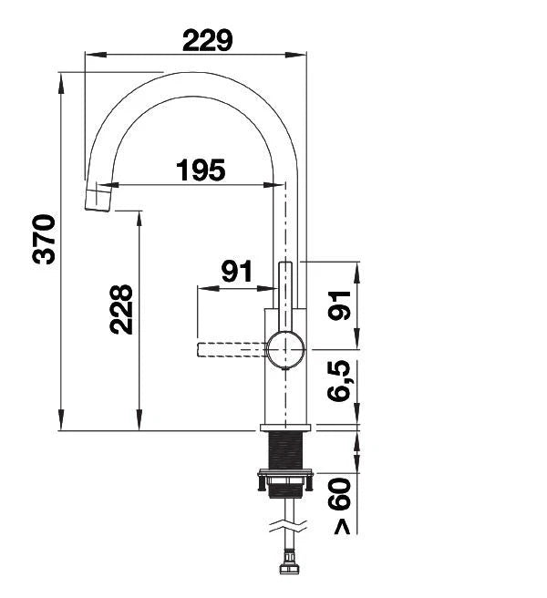 Blanco Candor - 526703 - Twin Lever Spout Solid Kitchen Mixer Tap - Brushed Stainless Steel