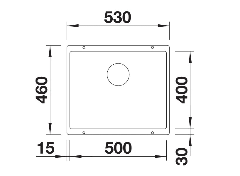 Blanco Subline 500-U - 525995 - 1 Bowl Silgranit Undermount Sink - Black