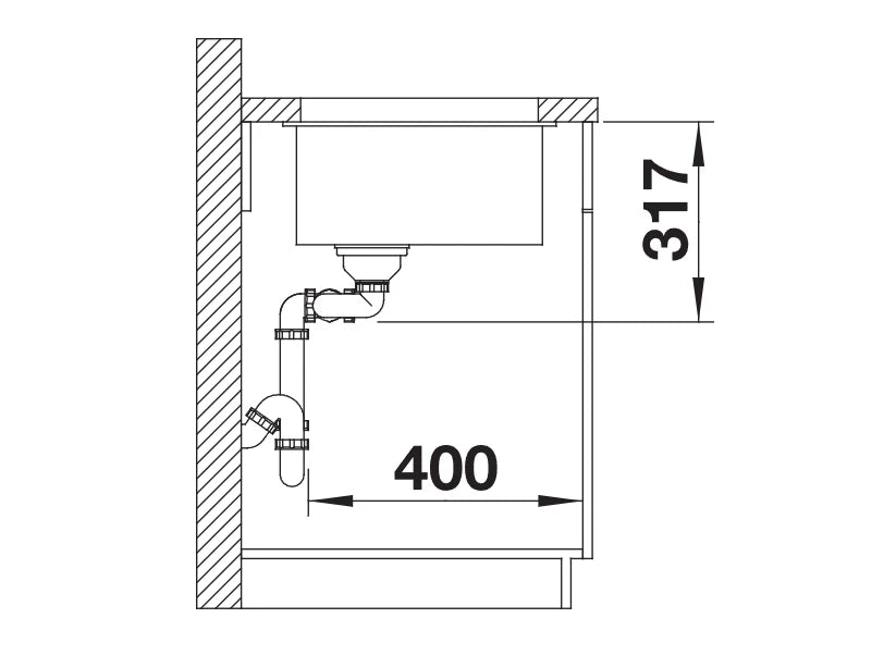 Blanco Subline 430/270-U LH - 525991 - Undermount Sink Silgranit - Black